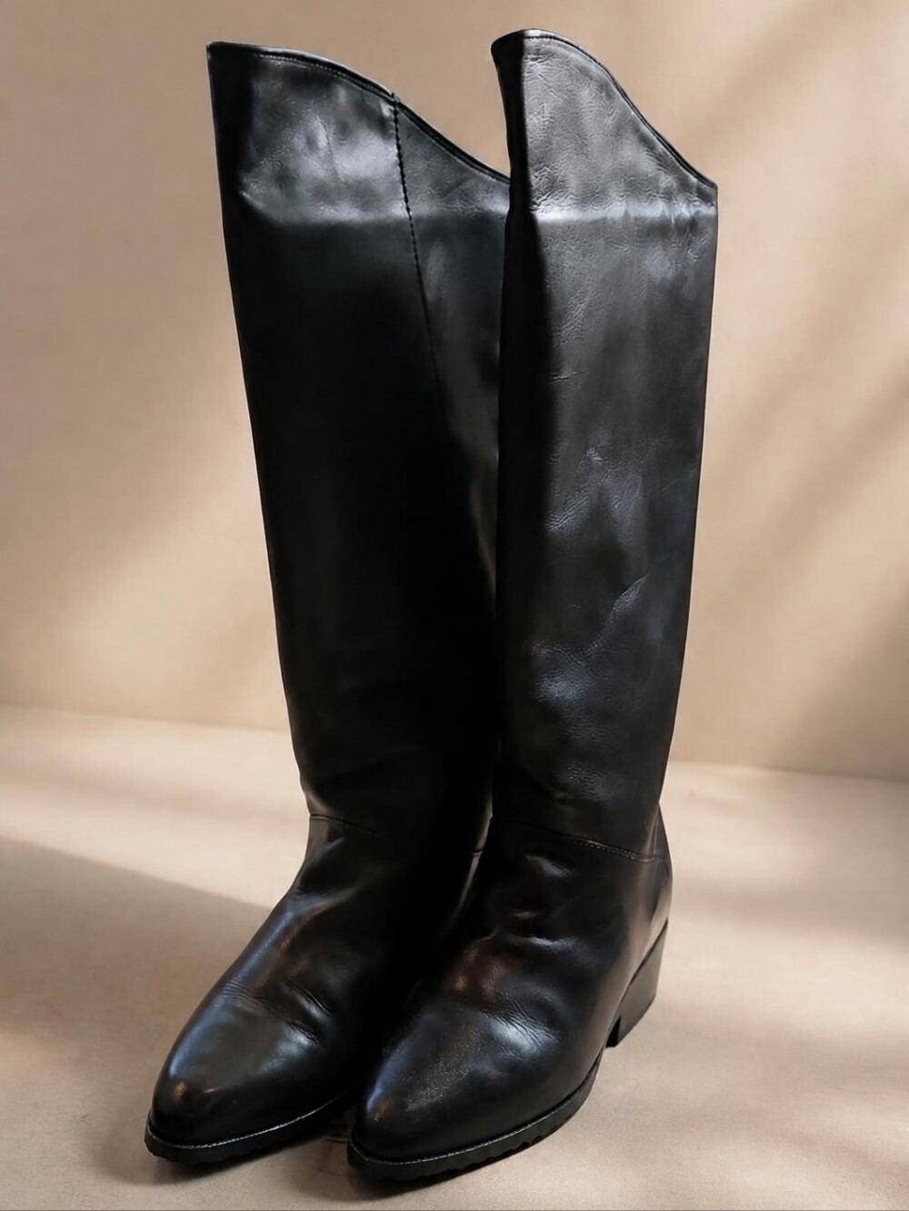 Vintage SANTANA Canada Black Leather Riding Boots NEW IOB